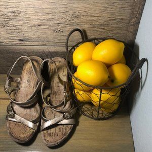 🍋 Predictions Gold Wedge Sandals